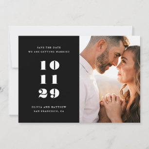 Minimalistische Zwarte Trouw Moderne Redactionel Save The Date