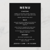 Minimalistische Zwarte Trouwtafel Menu Kaarten (Voorkant)