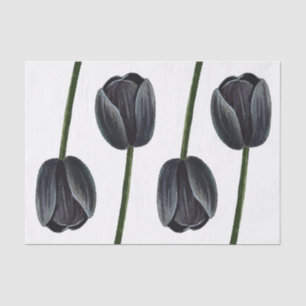 Minimalistische zwarte tulp tissuepapier