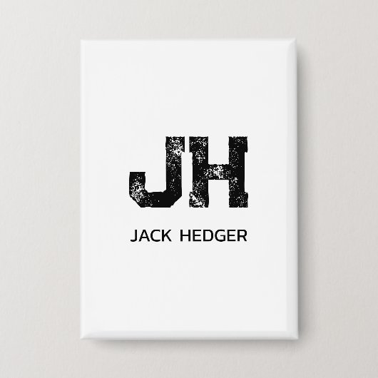 MINIMALISTISCHE ZWARTE TWEE LETTER MONOGRAM NAAM W BUTTON (Voorkant)