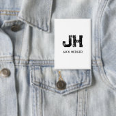 MINIMALISTISCHE ZWARTE TWEE LETTER MONOGRAM NAAM W BUTTON (Insitu)