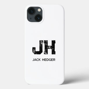 MINIMALISTISCHE ZWARTE TWEE LETTER MONOGRAM NAAM W Case-Mate iPhone CASE