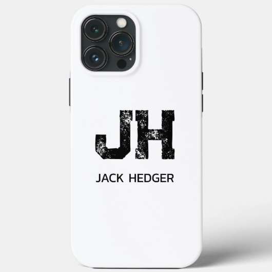 MINIMALISTISCHE ZWARTE TWEE LETTER MONOGRAM NAAM W Case-Mate iPhone CASE (Achterkant)