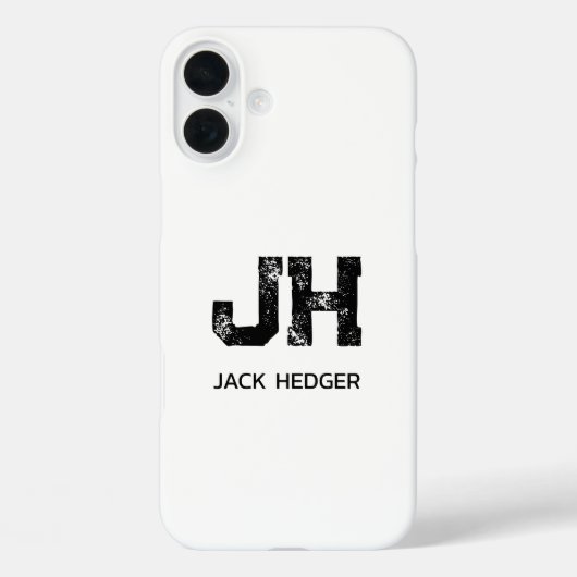 MINIMALISTISCHE ZWARTE TWEE-LETTER MONOGRAM NAAM W Case-Mate iPhone CASE (Achterkant)