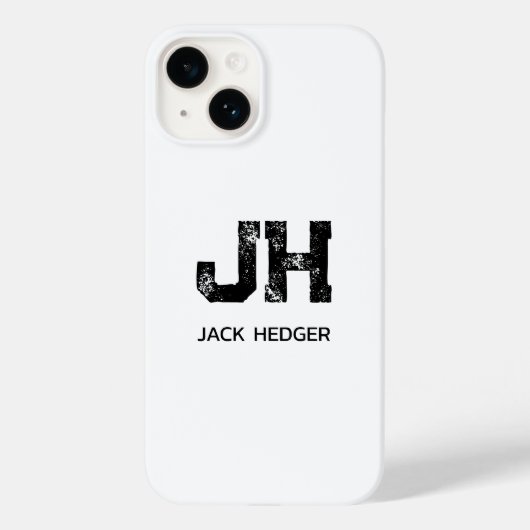 MINIMALISTISCHE ZWARTE TWEE LETTER MONOGRAM NAAM W Case-Mate iPhone CASE (Achterkant)