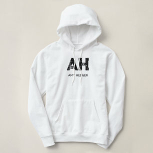MINIMALISTISCHE ZWARTE TWEE-LETTER MONOGRAM NAAM W HOODIE