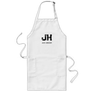 MINIMALISTISCHE ZWARTE TWEE-LETTER MONOGRAM NAAM W LANG SCHORT