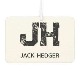 MINIMALISTISCHE ZWARTE TWEE-LETTER MONOGRAM NAAM W LUCHTVERFRISSER