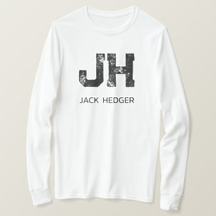 MINIMALISTISCHE ZWARTE TWEE LETTER MONOGRAM NAAM W T-SHIRT
