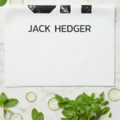 MINIMALISTISCHE ZWARTE TWEE-LETTER MONOGRAM NAAM W THEEDOEK (Gevouwen)