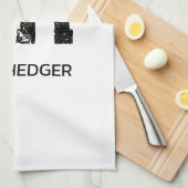 MINIMALISTISCHE ZWARTE TWEE-LETTER MONOGRAM NAAM W THEEDOEK (Quarter Fold)