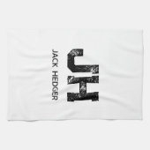 MINIMALISTISCHE ZWARTE TWEE-LETTER MONOGRAM NAAM W THEEDOEK (Horizontaal)
