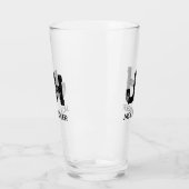 MINIMALISTISCHE ZWARTE TWEE-LETTERIGE MONOGRAM NAA GLAS (Links)