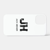 MINIMALISTISCHE ZWARTE TWEELITTERIGE MONOGRAM NAAM Case-Mate iPhone CASE (Achterkant (horizontaal))