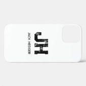 MINIMALISTISCHE ZWARTE TWEELITTERIGE MONOGRAM NAAM Case-Mate iPhone CASE (Achterkant (horizontaal))