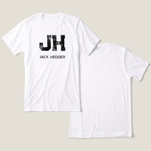 MINIMALISTISCHE ZWARTE TWEELITTERIGE MONOGRAM NAAM Tri-Blend SHIRT
