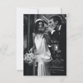 Minimalistische Zwarte Typografie Foto Bruidsnamen Bedankkaart (Achterkant)