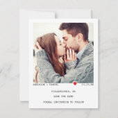 Minimalistische zwarte Typografie met foto van roo Save The Date (Voorkant)