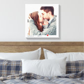 Minimalistische zwarte typografie met rode hartfot canvas afdruk (Insitu (Slaapkamer))