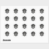 Minimalistische Zwarte Vector Kunst van een Kat Ronde Sticker (Vel)