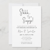 Minimalistische zwarte verrassing 10e huwelijksver kaart (Voorkant)