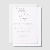 Minimalistische zwarte verrassing 10e huwelijksver vellum uitnodigingen (Offset)