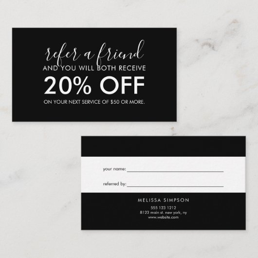 Minimalistische zwarte verwijzing naar modern scri (Voorkant / Achterkant)