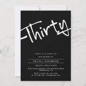 Minimalistische zwarte volwassene 30ste verjaardag kaart (Voorkant)