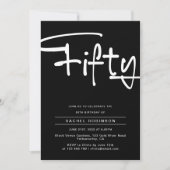Minimalistische zwarte volwassene 50ste verjaardag kaart (Voorkant)