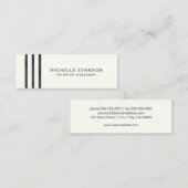 Minimalistische zwarte Waterverf strepen op crème Mini Visitekaartje (Voorkant / Achterkant)