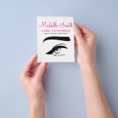 Minimalistische zwarte wimperverlengingsmake-up in flyer (Hand)