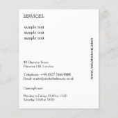 Minimalistische zwarte wimperverlengingsmake-up in flyer (Achterkant)