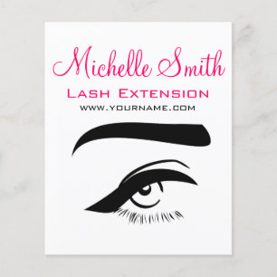 Minimalistische zwarte wimperverlengingsmake-up in flyer