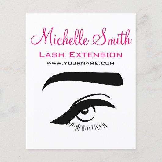 Minimalistische zwarte wimperverlengingsmake-up in flyer (Voorkant)