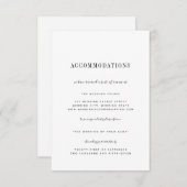 Minimalistische zwarte witbruiloft informatiekaartje (Voorkant / Achterkant)