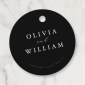 Minimalistische Zwarte & Witte Bruiloft Bedankjes Labels (Achterkant)