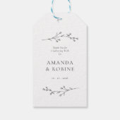 Minimalistische Zwarte & Witte Bruiloft Cadeaulabel (Achterkant)