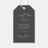 Minimalistische Zwarte & Witte Bruiloft Cadeaulabel (Voorkant)
