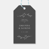 Minimalistische Zwarte & Witte Bruiloft Cadeaulabel (Achterkant)