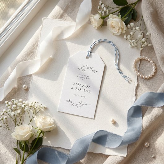 Minimalistische Zwarte & Witte Bruiloft Cadeaulabel
