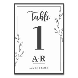 Minimalistische Zwarte & Witte Bruiloft Kaart