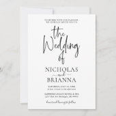Minimalistische zwarte witte bruiloft Klassieke fo Kaart (Voorkant)