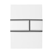 Minimalistische Zwarte & Witte Bruiloft Uitnodigingen Wikkel (Achterkant Voorbeeld)