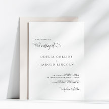 Minimalistische Zwarte Witte Calligrafie Chic Huwe