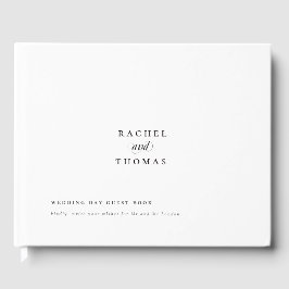Minimalistische Zwarte Witte Calligrafie Huwelijk Gastenboek