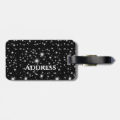 Minimalistische zwarte witte dennenbos nachtelijke bagagelabel (Achterkant horizontaal)