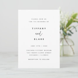Minimalistische Zwarte Witte Eenvoudige Typografie Kaart