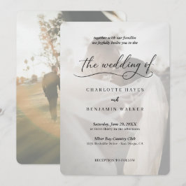 Minimalistische zwarte & witte foto-overlay bruilo kaart