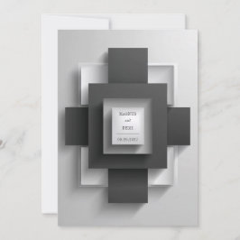 Minimalistische Zwarte Witte Gelaagde Geometrische Kaart