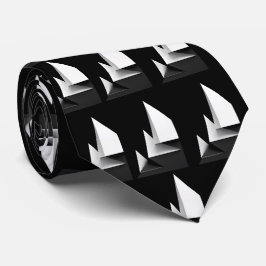 Minimalistische Zwarte & Witte Geometrische Bergto Stropdas